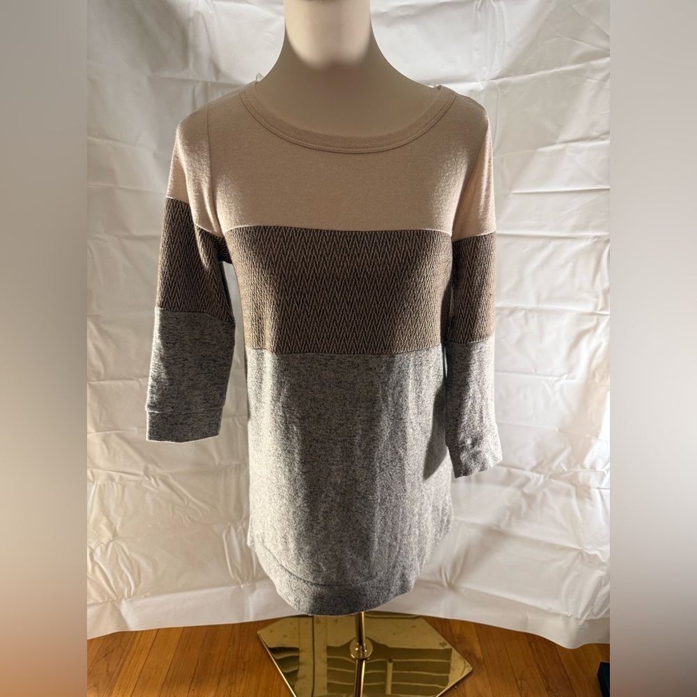Pink Clover Women's Colorblock Sweater - Beige, Brown, Gray
